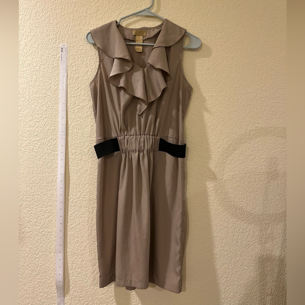 Women's Beige Pencil Dress Sleeveless by Miss Tina size Small.